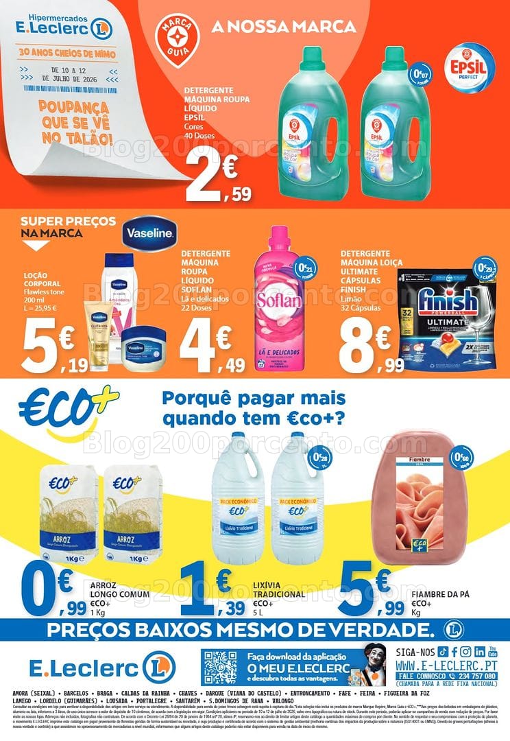 Antevisão Folheto E-LECLERC Promoções Fim de Semana - 10 a 12 julho